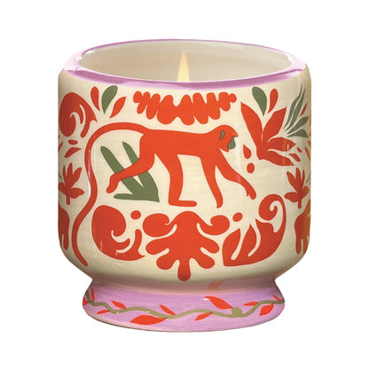 Paddywax Adopo Jungle - Κεραμικό κερί σόγιας, Coconut & Amber 226gr & Σπίρτα 75 τεμ