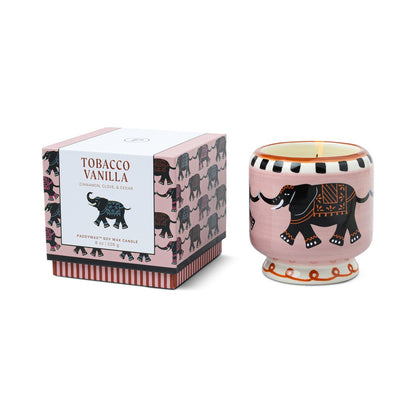Paddywax A dopo Elephant - Κεραμικό κερί σόγιας, Tobacco Vanilla 226gr & Σπίρτα 75 τεμ