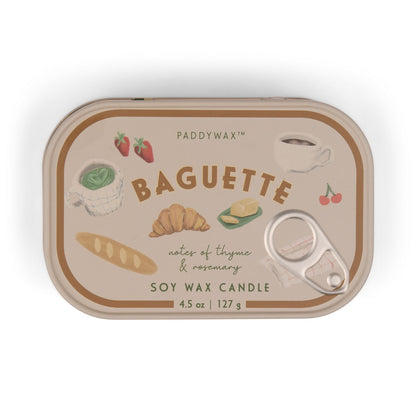 Paddywax Bistro French Baguette - Φυτικό Κερί 127gr σε μεταλλικό δοχείο-κονσέρβα Rosemary Thyme