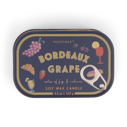 Paddywax Bistro Grapes - Φυτικό Κερί 127gr σε μεταλλικό δοχείο-κονσέρβα Bordeaux Grape