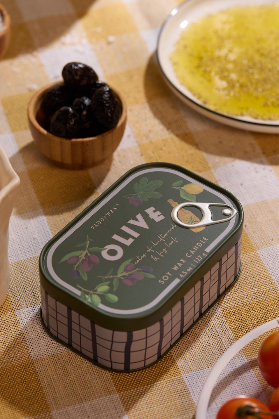Paddywax  Bistro Olive - Φυτικό Κερί 127gr σε μεταλλικό δοχείο-κονσέρβα Fig & Olive