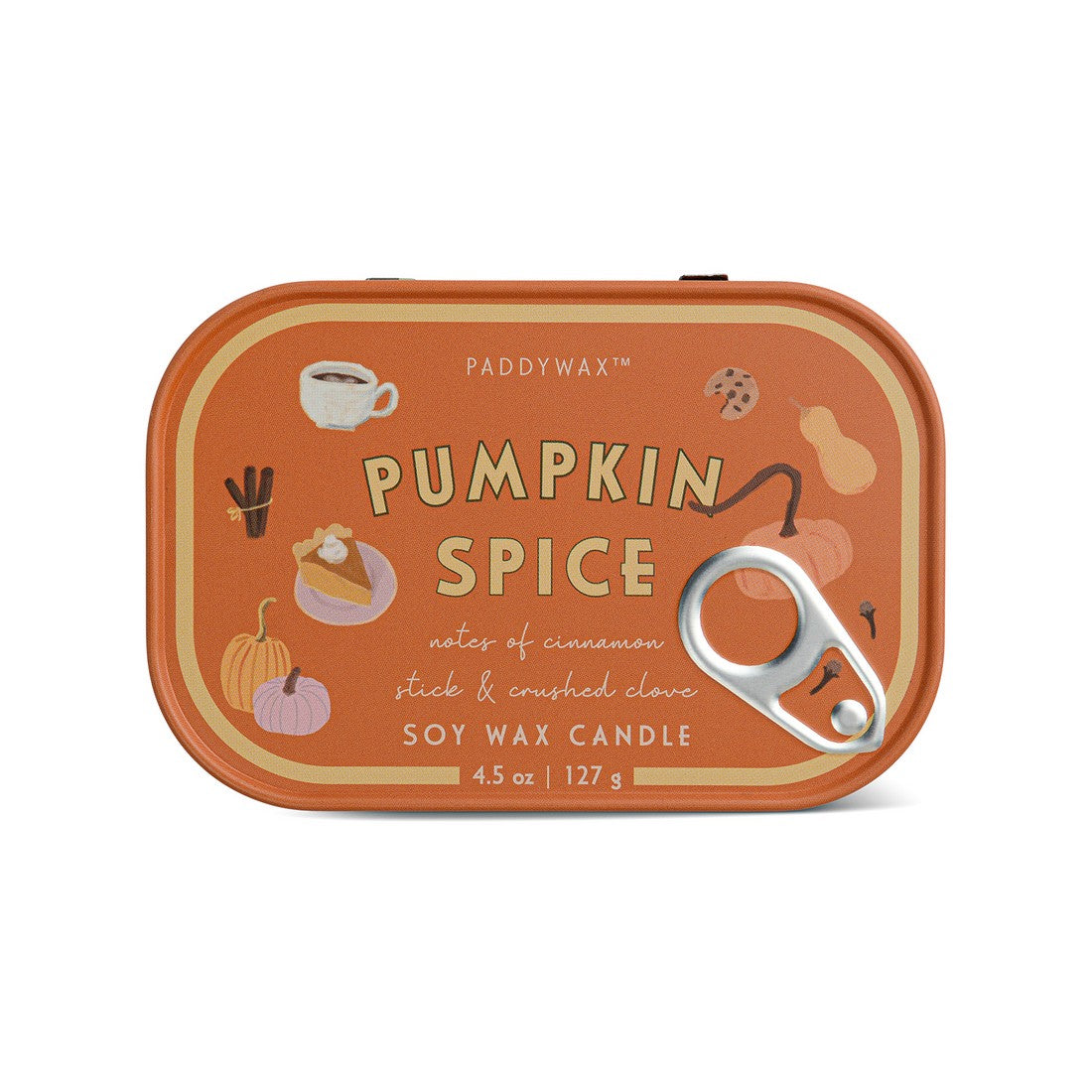 Paddywax Bistro Pumpkin Spice - Φυτικό Κερί 127gr σε μεταλλικό δοχείο-κονσέρβα, Pumpkin