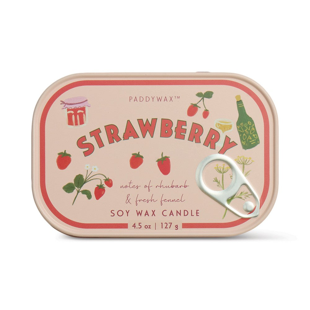 Paddywax Bistro Strawberry - Φυτικό Κερί 127gr σε μεταλλικό δοχείο-κονσέρβα strawberry