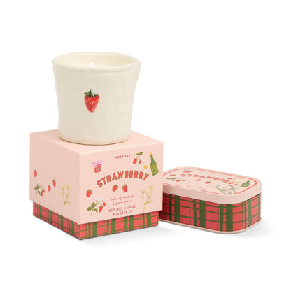 Paddywax Bistro Strawberry - Φυτικό Κερί 127gr σε μεταλλικό δοχείο-κονσέρβα strawberry