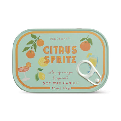 Paddywax Bistro Citrus Spritz - Φυτικό Κερί 127gr σε μεταλλικό δοχείο-κονσέρβα orange