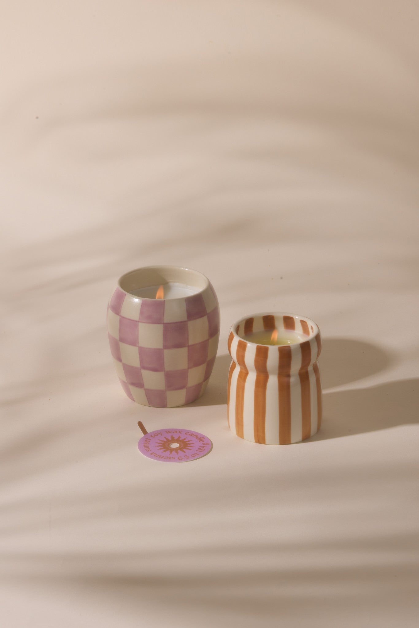 Paddywax Cabana Sienna Sunset - Φυτικό Κερί 184gr σε πορτοκαλί ριγέ κεραμικό δοχείο