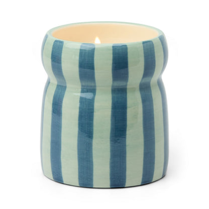 Paddywax Cabana Warm Cider - Φυτικό Κερί 184gr σε σιέλ ριγέ κεραμικό δοχείο