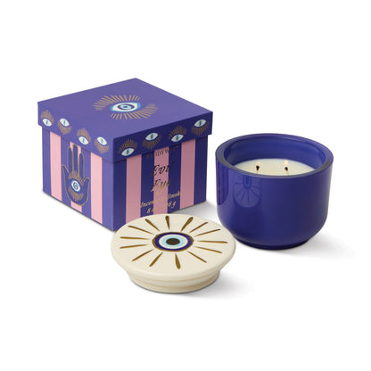 Paddywax Charmed Evil Eye Incense & Smoke - κερί σόγιας σε μπλε γυάλινο δοχείο 226gr,