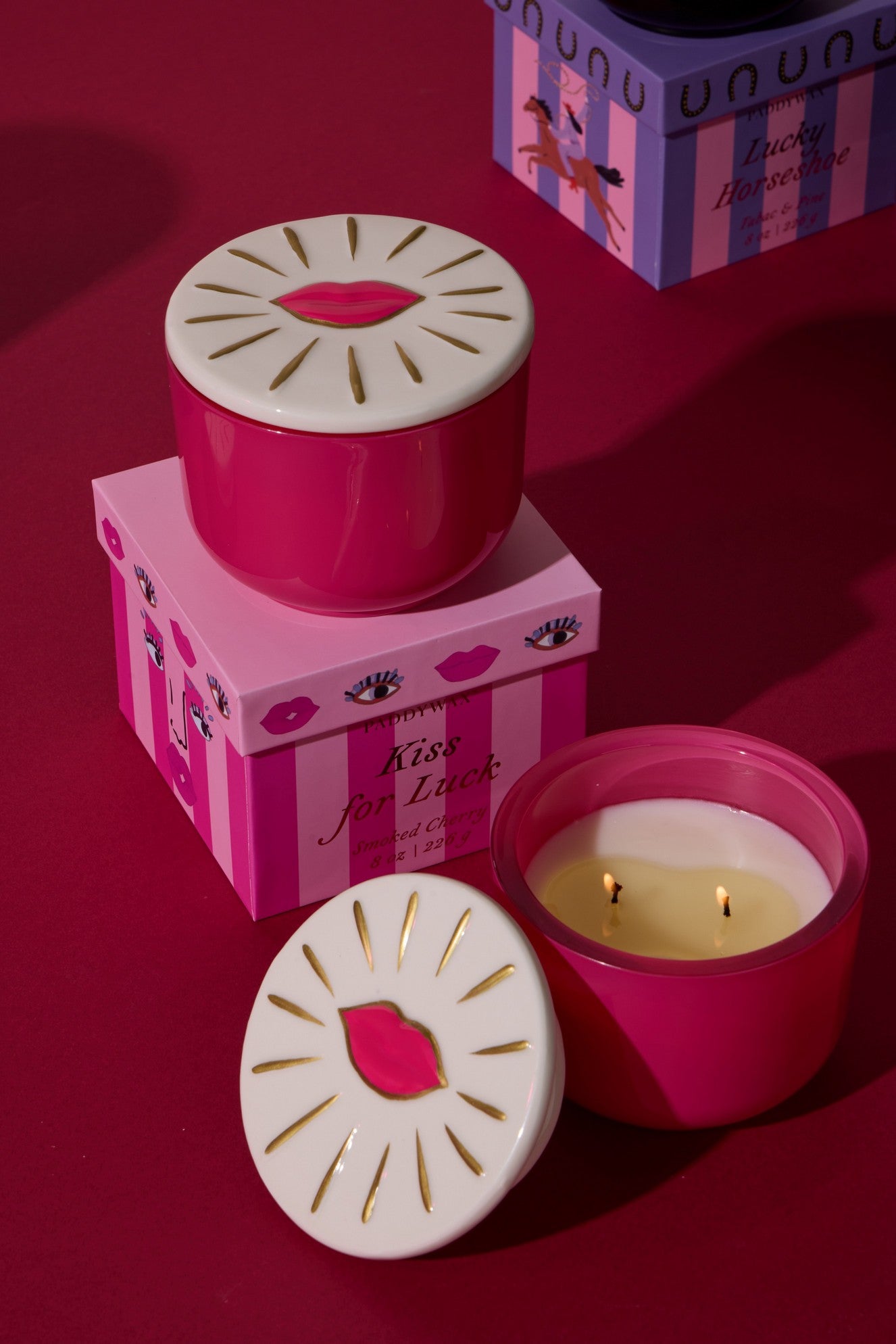 Paddywax Charmed Smoked Cherry - κερί σόγιας σε ροζ γυάλινο δοχείο 226gr