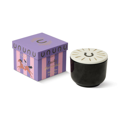Paddywax Charmed Horseshoe Tabac & Pine - κερί σόγιας σε μαύρο γυάλινο δοχείο 226gr