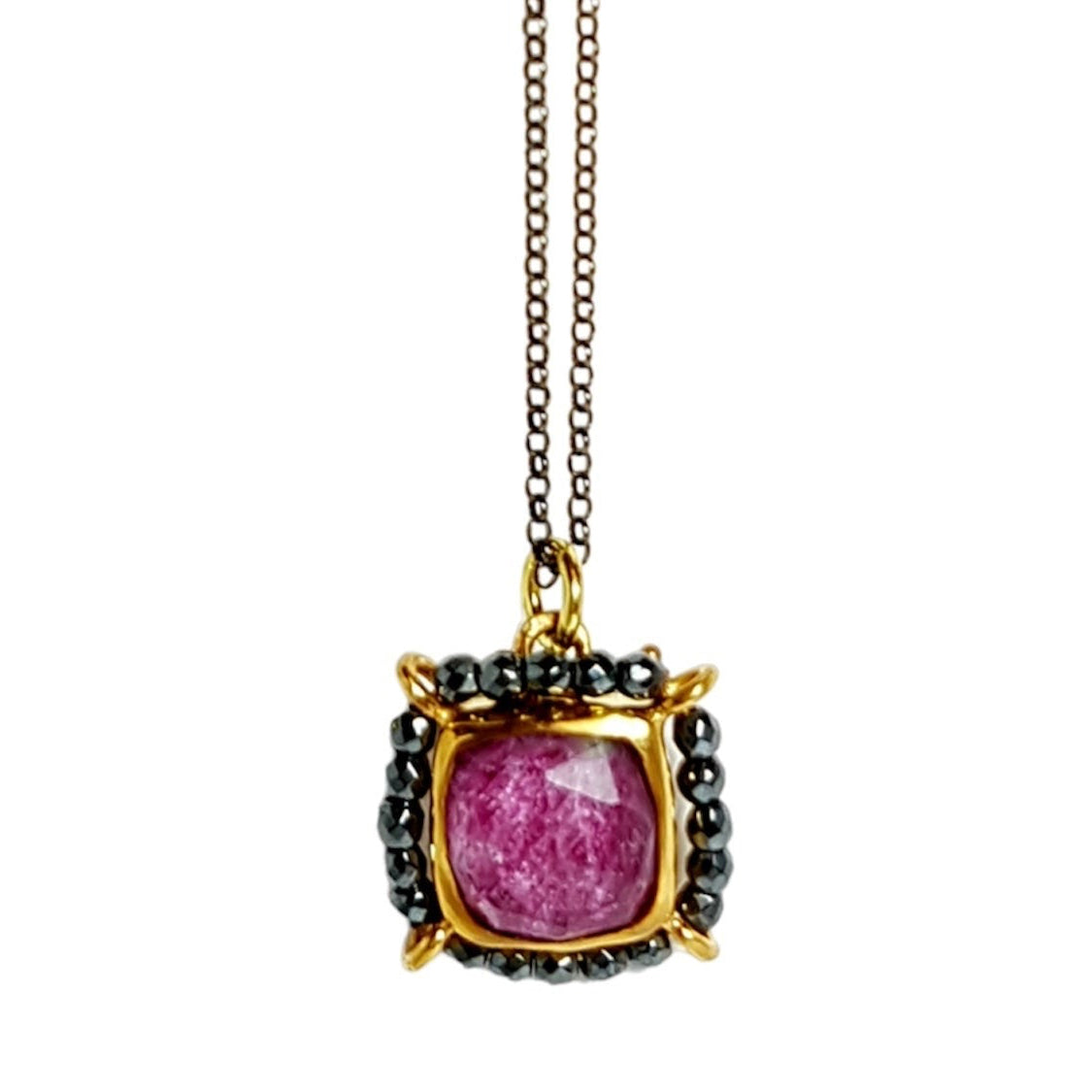 Tonia Makri - Χειροποίητο Επίχρυσο Ασημένιο Κολιέ με ημιπολύτιμους λίθους