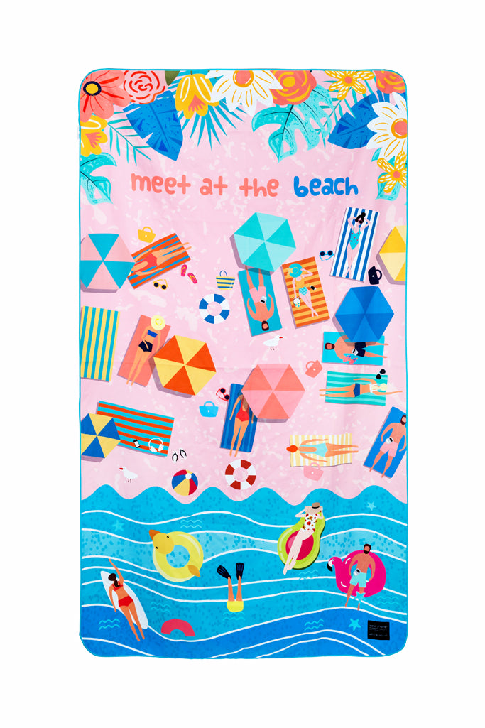 Teeter Totter - Meet at the Beach Οικολογική Quick Dry Πετσέτα Microfiber από Ανακυκλωμένο PET με τσαντάκι μεταφοράς
