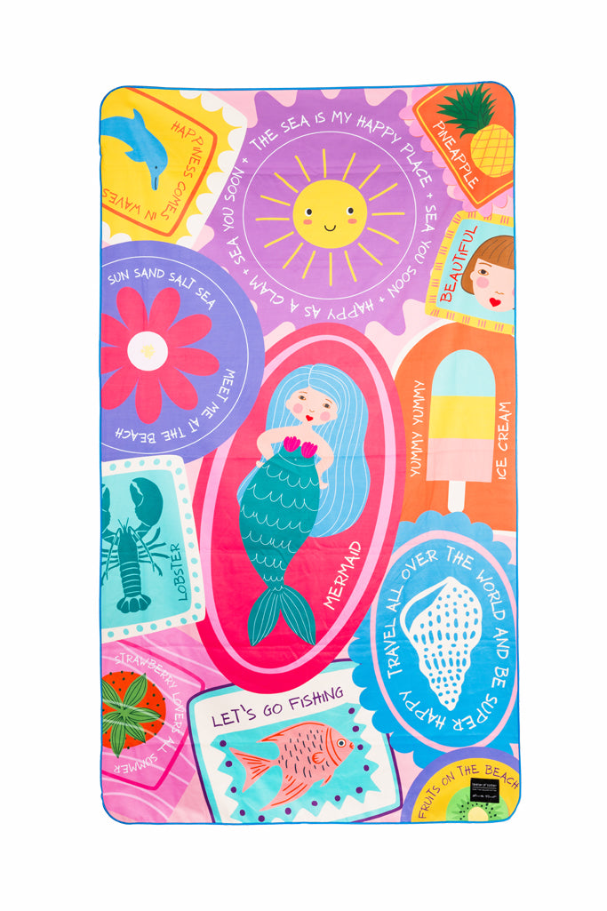 Teeter Totter - Sea Lovers Οικολογική Quick Dry Πετσέτα Microfiber από Ανακυκλωμένο PET με τσαντάκι μεταφοράς