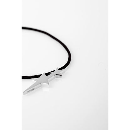 Ava88 - Ασημένιο 925 Unisex Κολιέ με Μοντέρνο Γλυπτό Μενταγιόν Two Stars