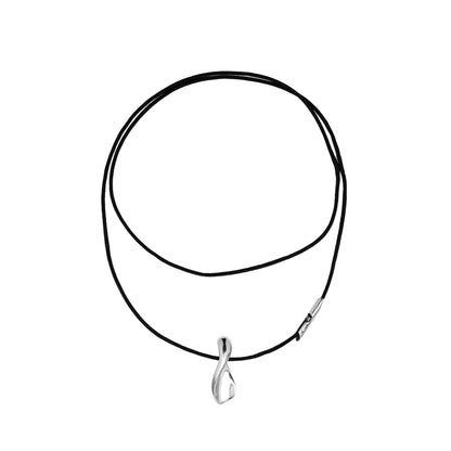Ava88 - Ασημένιο 925 Unisex Κολιέ με Μοντέρνο Γλυπτό Μενταγιόν Corpus
