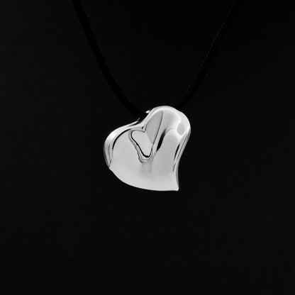 Ava88 - Ασημένιο 925 Unisex Κολιέ με Μοντέρνο Γλυπτό Μενταγιόν Wonderful Heart