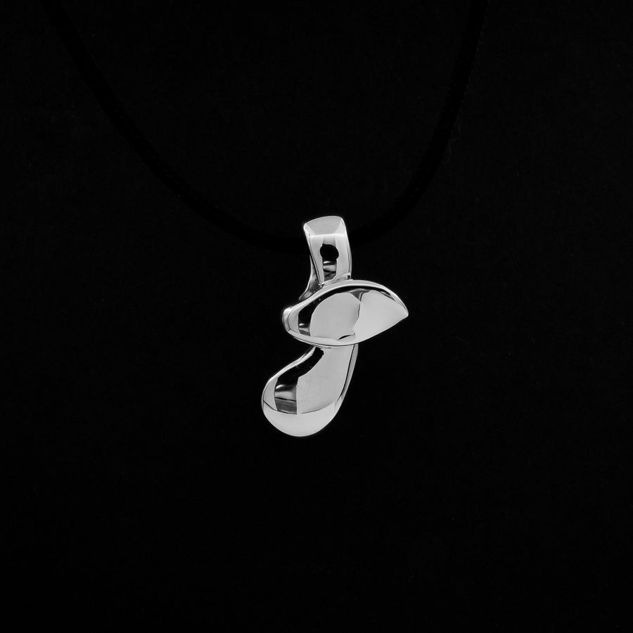 Ava88 - Ασημένιο 925 Unisex Κολιέ με Μοντέρνο Γλυπτό Μενταγιόν Moving Cross