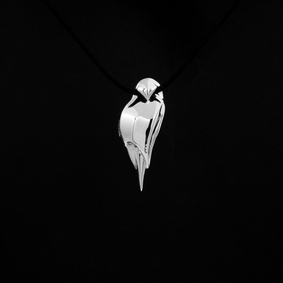 Ava88 - Ασημένιο 925 Unisex Κολιέ με Μοντέρνο Γλυπτό Μενταγιόν Hawk