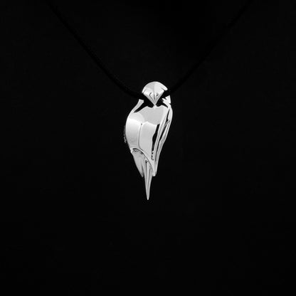 Ava88 - Ασημένιο 925 Unisex Κολιέ με Μοντέρνο Γλυπτό Μενταγιόν Hawk