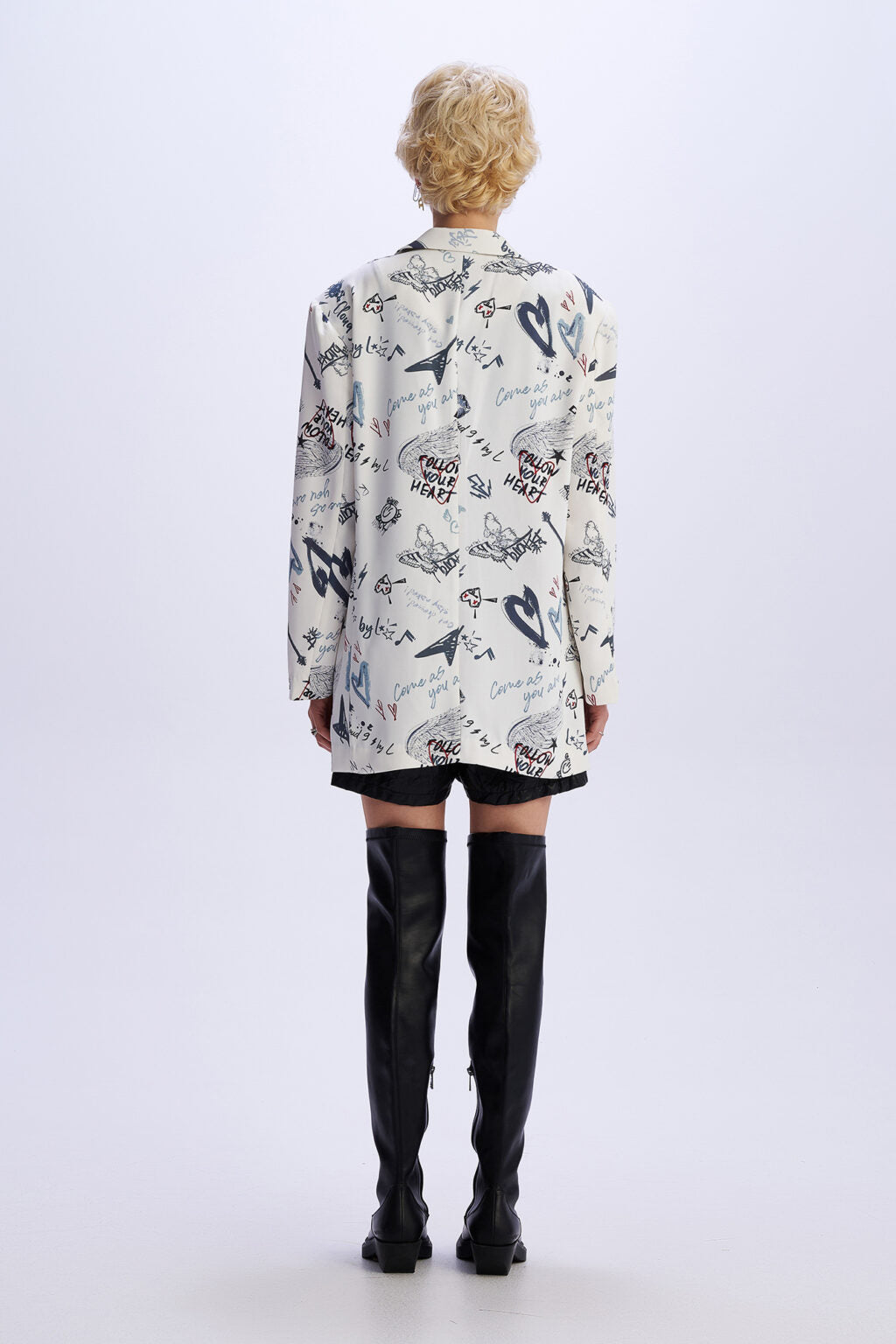 C9 Cloud 9 Satin Moon - Λευκό Σακάκι με graffiti τύπωμα