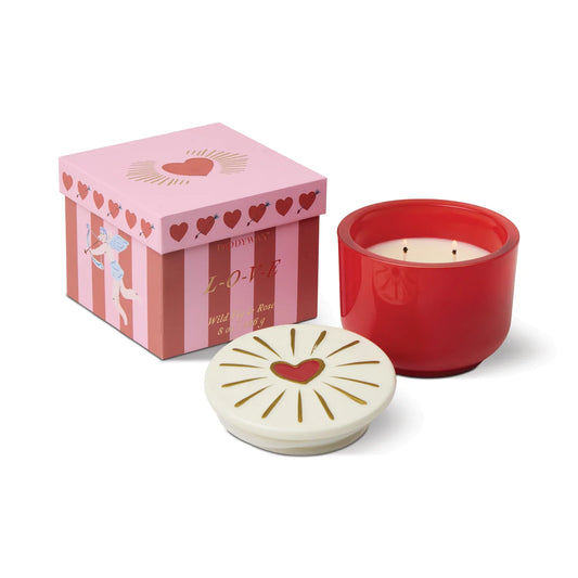 Paddywax Charmed Heart Wild Fig & Rose - κερί σόγιας σε πράσινο γυάλινο δοχείο 226gr