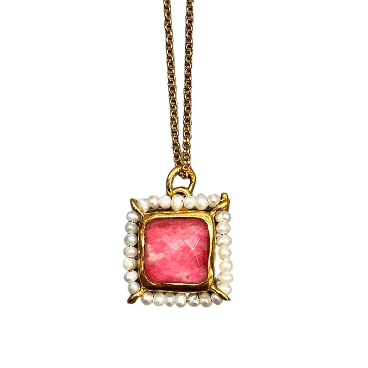 Tonia Makri - Χειροποίητο Επίχρυσο Ασημένιο Κολιέ με ημιπολύτιμους λίθους