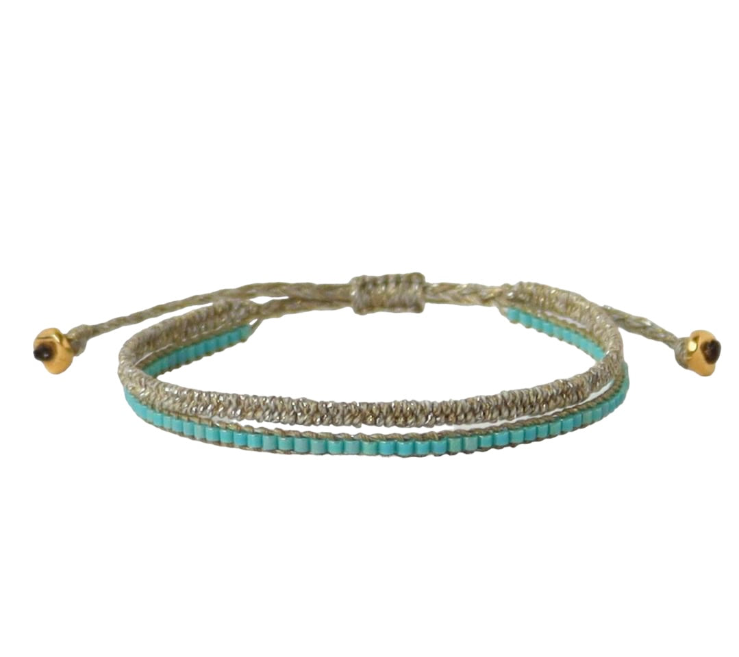 Needs & Pins - Βραχιόλι Διπλό Mini – Τυρκουάζ
