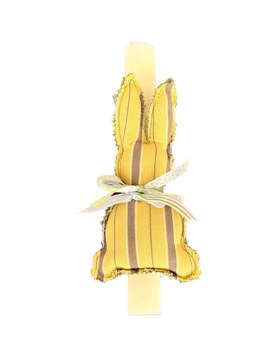 Λαμπάδα Χειροποίητη Μπεζ Με Λαγουδάκι