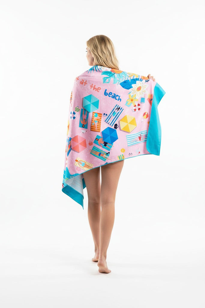 Teeter Totter - Meet at the Beach Οικολογική Quick Dry Πετσέτα Microfiber από Ανακυκλωμένο PET με τσαντάκι μεταφοράς